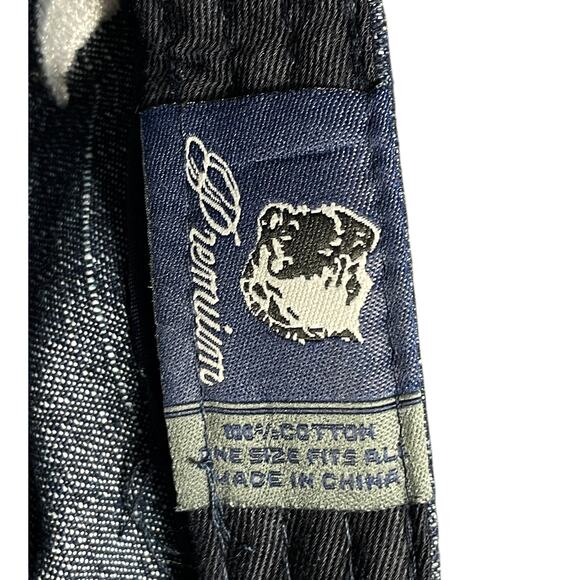 Y2K Texas Jeweled Distressed Denim Army Hat Blue Cotton Cap Adjustable Ones Size - Picture 9 of 9